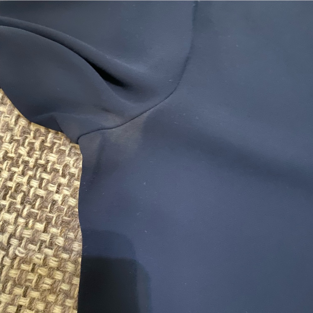 Banana Republic Sheer Peplum Blouse XS Navy Blue - Picture 7 of 7